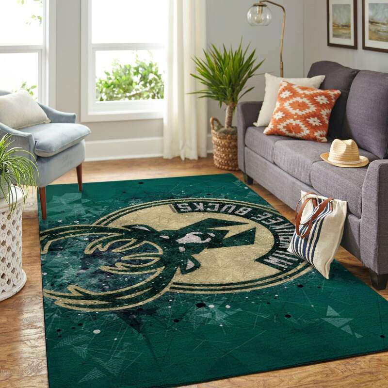 Milwaukee Bucks Area Rug NBA Area Rug Bathroom Rug Indoor Outdoor Rugs Rectangle Carpet
