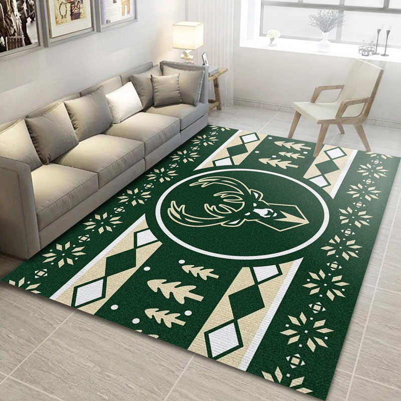 Milwaukee Bucks Rug NBA Area Rug Dining Room Rugs Indoor Outdoor Rugs Rectangle Carpet