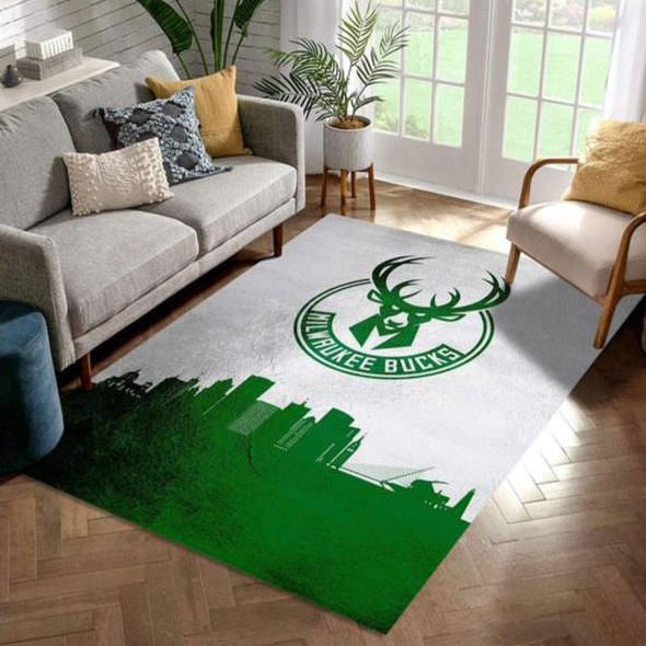 Milwaukee Bucks Area Rug NBA Area Rug Dining Room Rug Indoor Rugs Rectangle Carpet