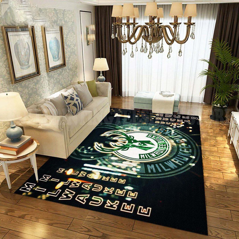 Milwaukee Bucks Area Rug NBA Area Rug Living Room Area Rug Indoor Outdoor Rugs Rectangle Carpet