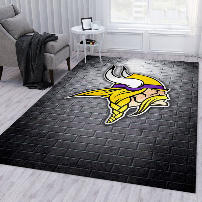 Minnesota Vikings Area Rug NFL Area Rug Bedroom Area Rug Indoor Outdoor Rugs Rectangle Carpet