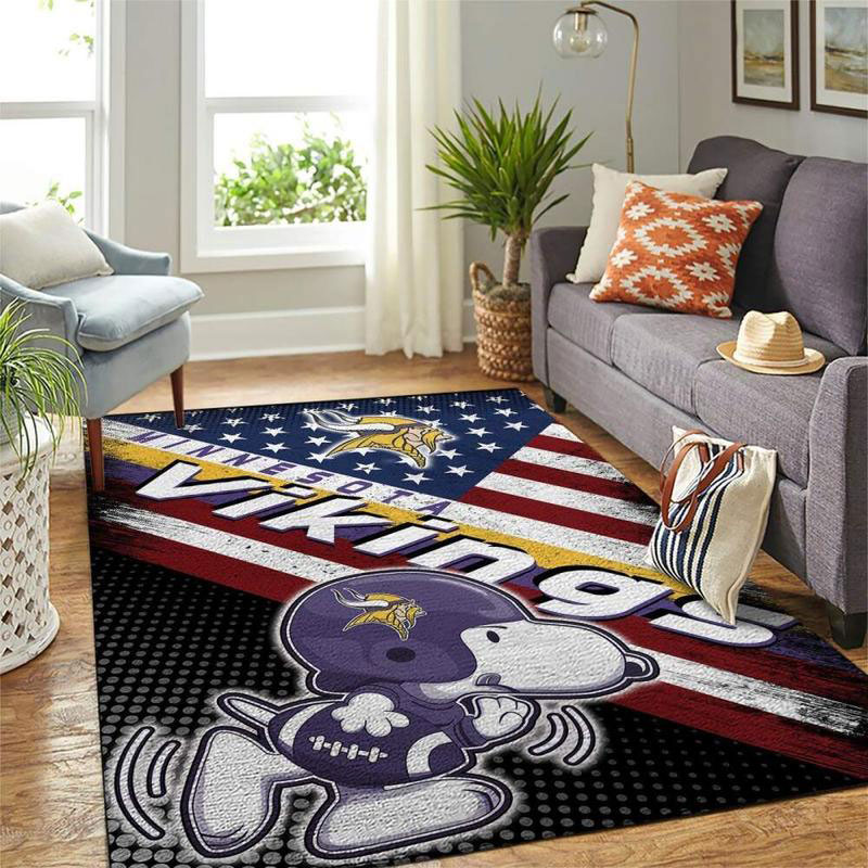 Minnesota Vikings Area Rug NFL Area Rug Living Room Rug Indoor Rugs Rectangle Carpet