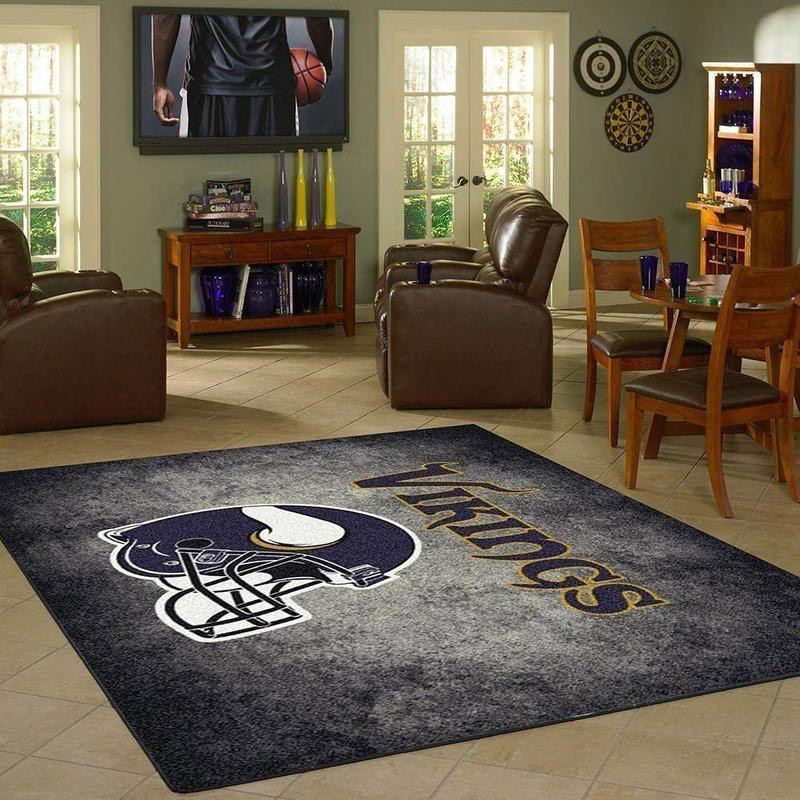 Minnesota Vikings Area Rug NFL Area Rug Living Room Rug Outdoor Rugs Rectangle Carpet