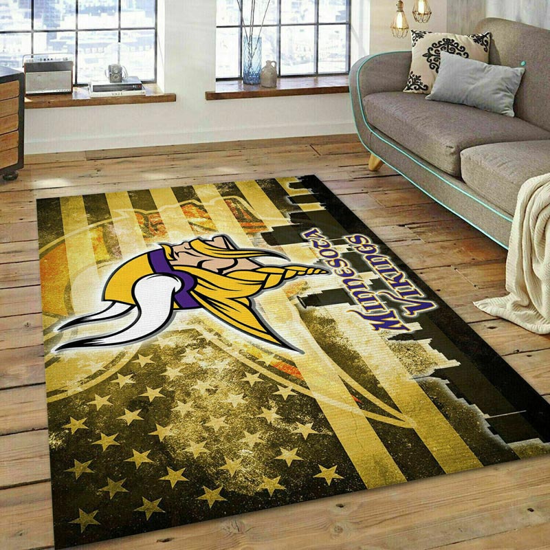 Minnesota Vikings Rug NFL Area Rug Bathroom Rugs Outdoor Rug Rectangle Carpet