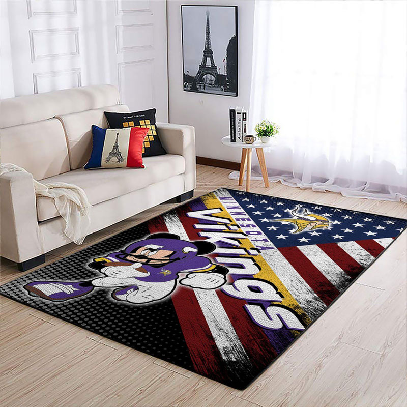 Minnesota Vikings Rug NFL Area Rug Dining Room Rug Outdoor Rugs Rectangle Carpet