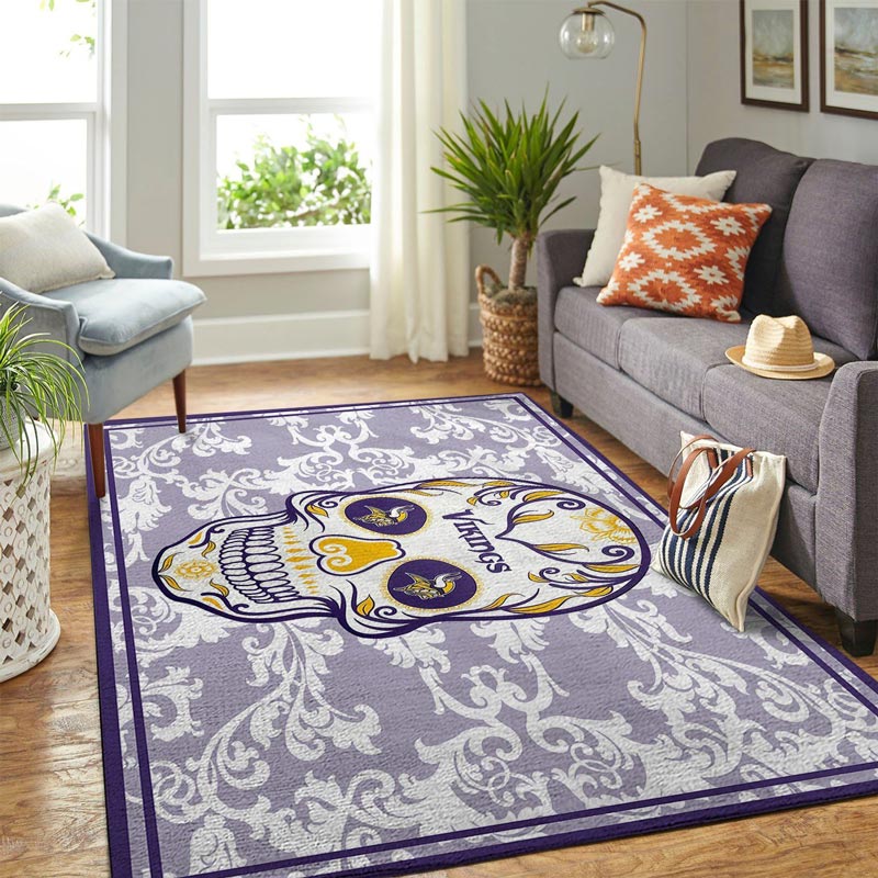 Minnesota Vikings Area Rug NFL Area Rug Dining Room Rug Indoor Outdoor Rugs Rectangle Carpet