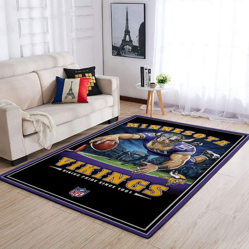Minnesota Vikings Area Rug NFL Area Rug Living Room Area Rug Outdoor Rugs Rectangle Carpet