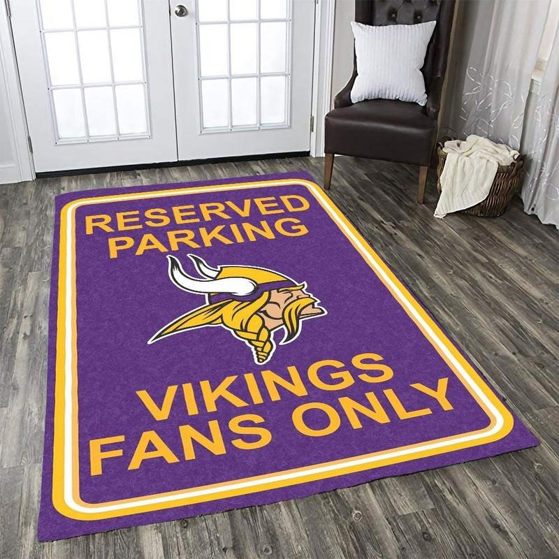 Minnesota Vikings Rug NFL Area Rug Dining Room Rug Indoor Outdoor Rugs Rectangle Carpet