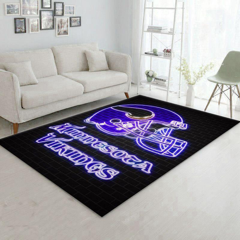 Minnesota Vikings Rug NFL Area Rug Dining Room Rug Outdoor Rugs Rectangle Carpet