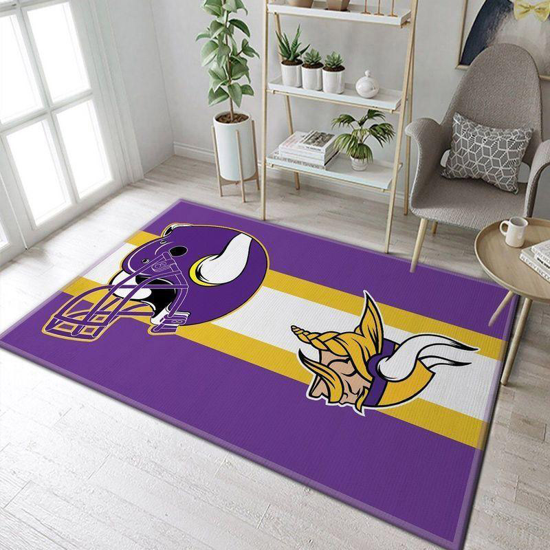 Minnesota Vikings Rug NFL Area Rug Bedroom Area Rug Indoor Outdoor Rug Rectangle Carpet