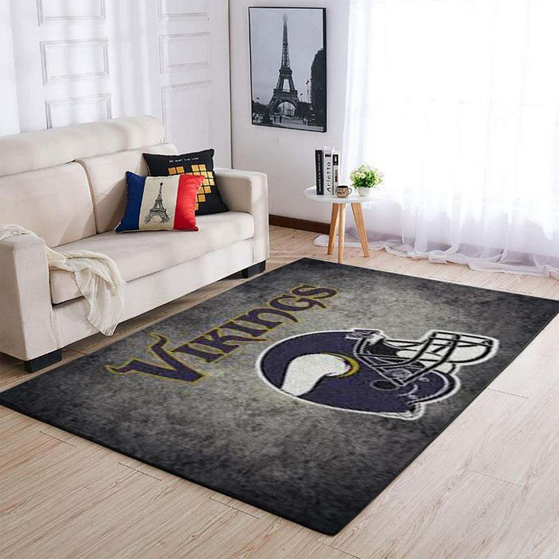 Minnesota Vikings Rug NFL Area Rug Bathroom Rug Indoor Outdoor Rugs Rectangle Carpet
