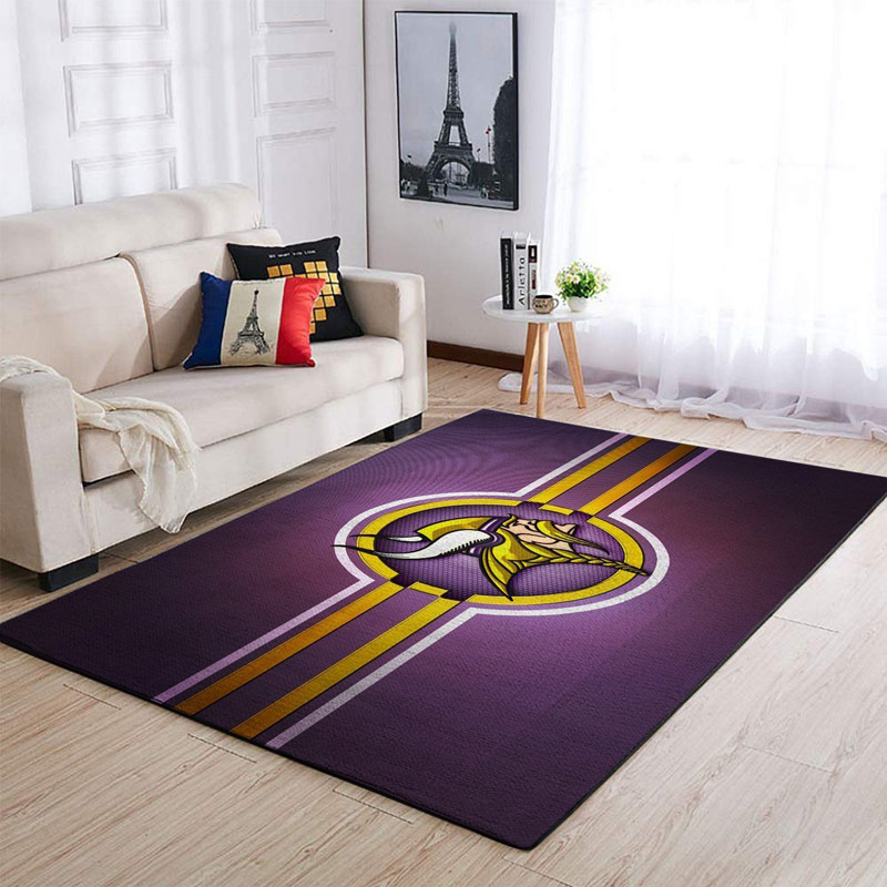 Minnesota Vikings Area Rug NFL Area Rug Living Room Area Rug Indoor Rugs Rectangle Carpet