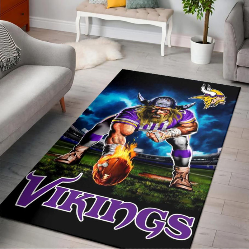 Minnesota Vikings Rug NFL Area Rug Bedroom Rug Indoor Outdoor Rug Rectangle Carpet