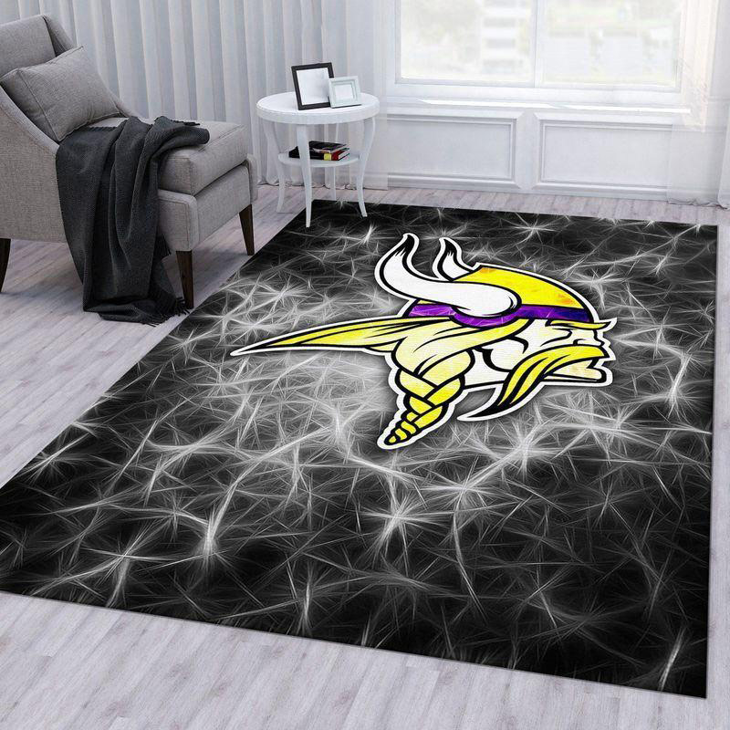 Minnesota Vikings Area Rug NFL Area Rug Bedroom Area Rug Indoor Outdoor Rugs Rectangle Carpet