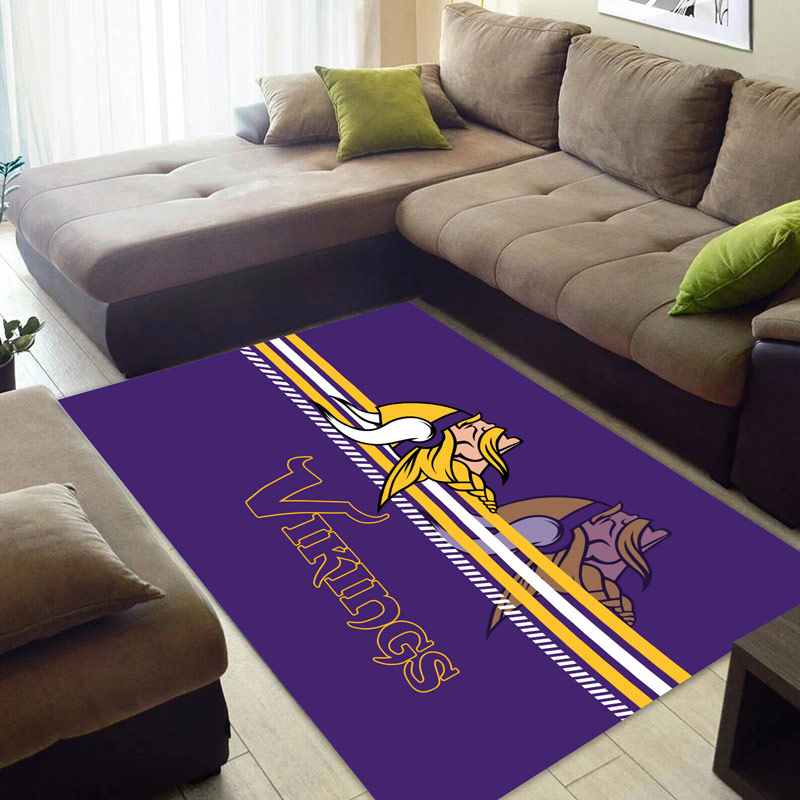 Minnesota Vikings Area Rug NFL Area Rug Dining Room Rug Indoor Outdoor Rugs Rectangle Carpet