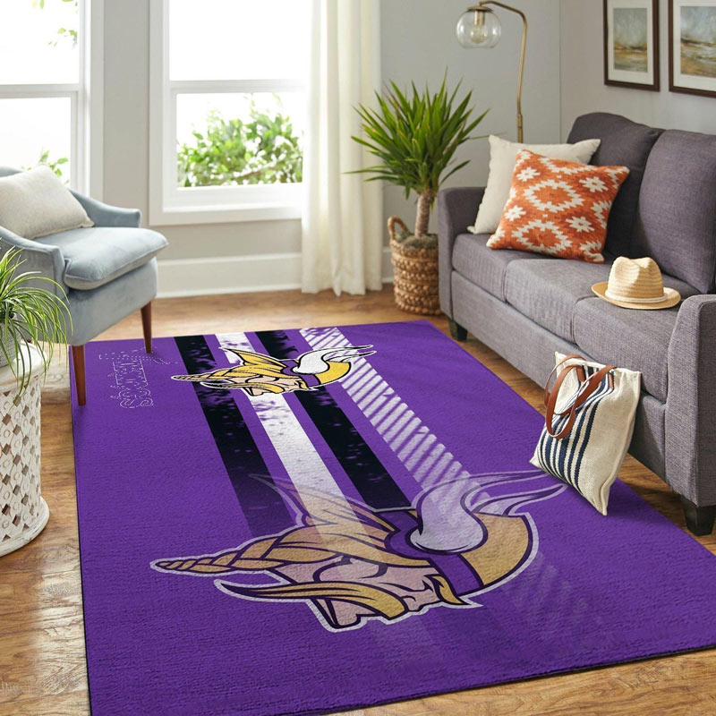 Minnesota Vikings Rug NFL Area Rug Bedroom Area Rug Outdoor Rugs Rectangle Carpet