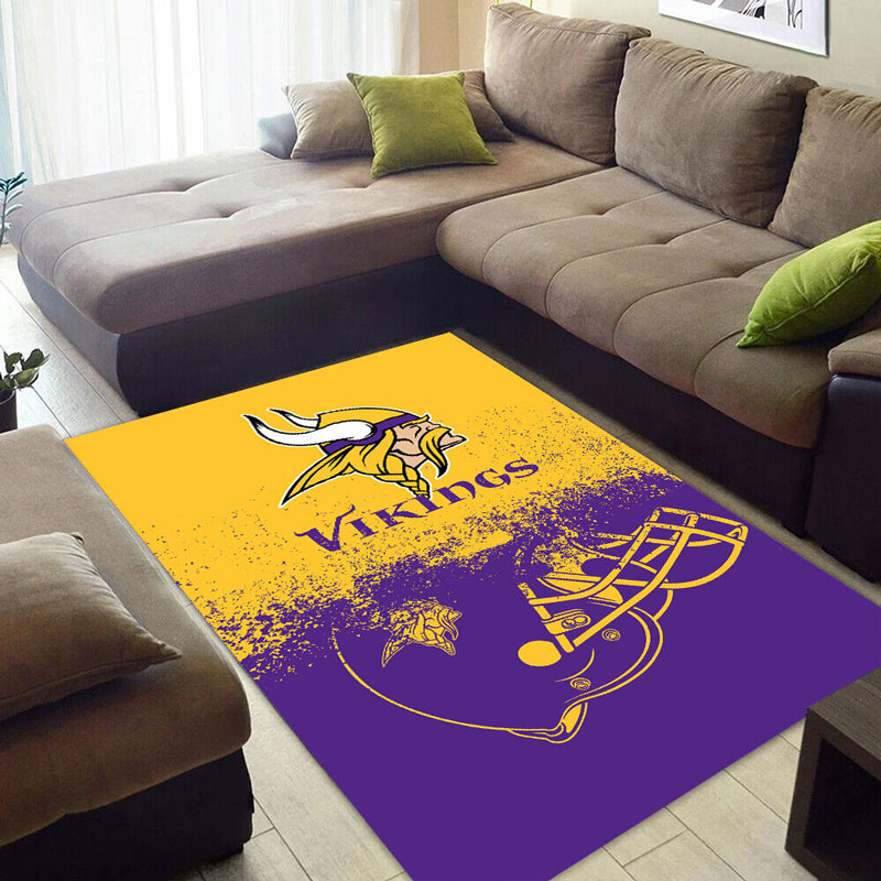 Minnesota Vikings Area Rug NFL Area Rug Dining Room Rug Indoor Outdoor Rugs Rectangle Carpet