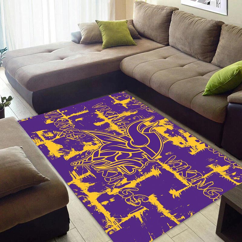 Minnesota Vikings Area Rug NFL Area Rug Dining Room Rugs Indoor Outdoor Rug Rectangle Carpet
