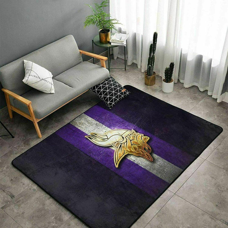 Minnesota Vikings Rug NFL Area Rug Bedroom Rug Indoor Rugs Rectangle Carpet