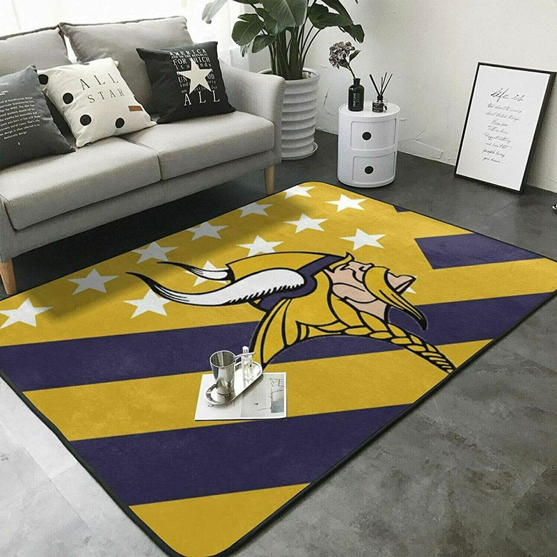 Minnesota Vikings Rug NFL Area Rug Bathroom Rug Indoor Outdoor Rug Rectangle Carpet