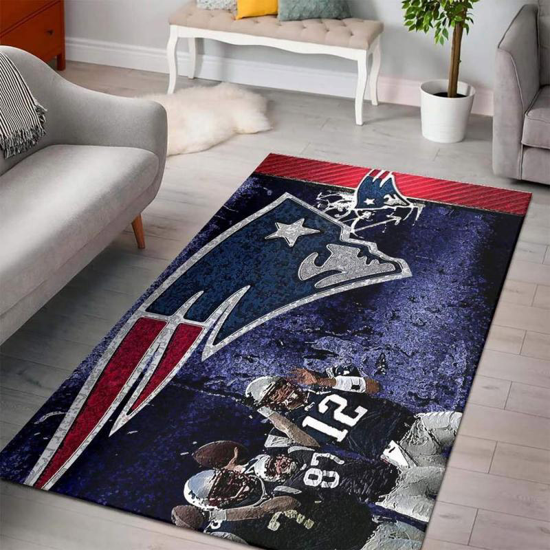 New England Patriot Area Rug NFL Area Rug Kitchen Rug Outdoor Rug Rectangle Carpet