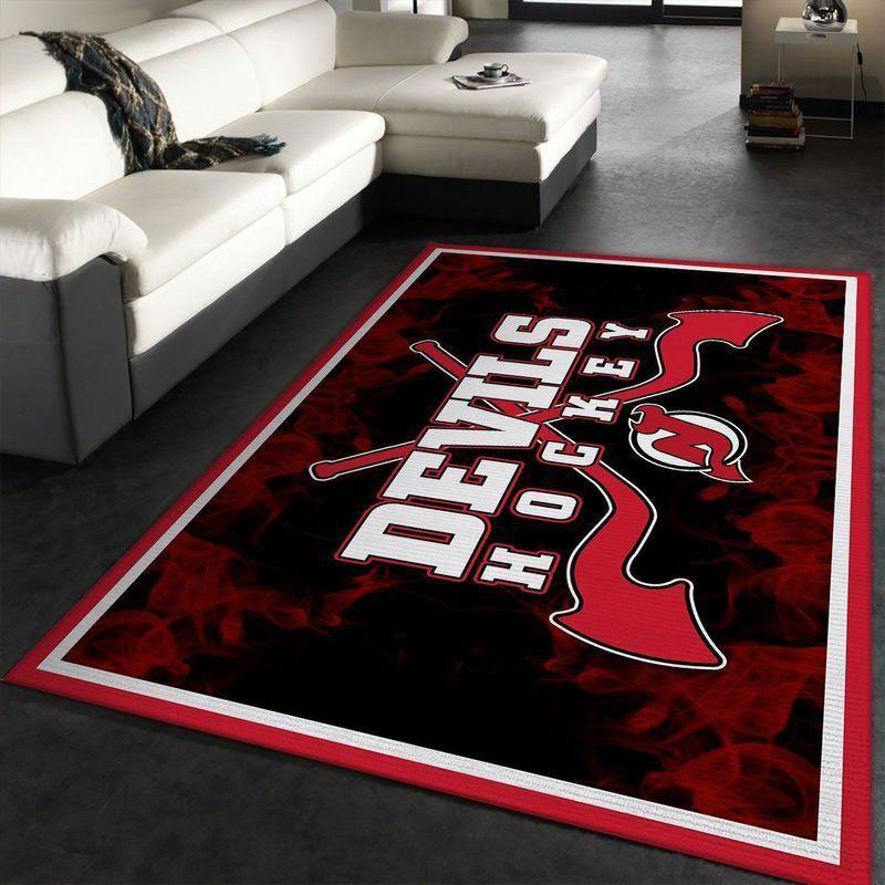 New Jersey Devils Area Rug NHL Area Rug Dining Room Rug Outdoor Rugs Rectangle Carpet