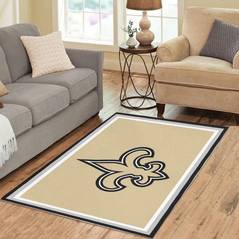 New Orleans Saints Area Rug NFL Area Rug Living Room Area Rug Indoor Rug Rectangle Carpet