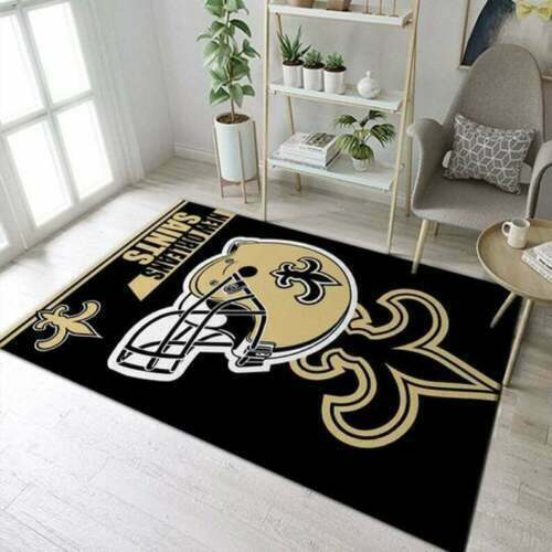 New Orleans Saints Area Rug NFL Area Rug Living Room Rug Outdoor Rugs Rectangle Carpet