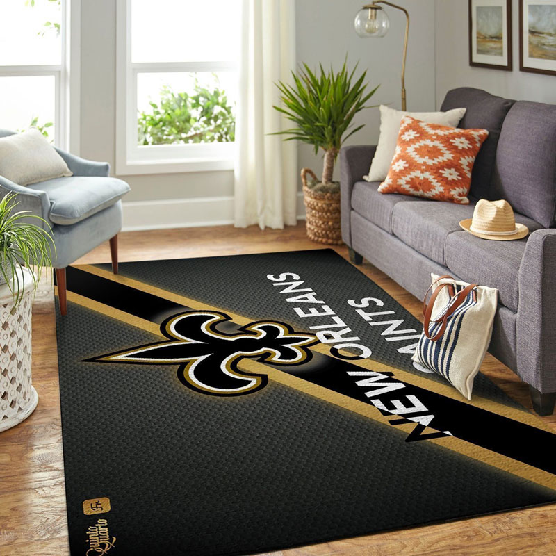 New Orleans Saints Rug NFL Area Rug Kitchen Rug Indoor Outdoor Rug Rectangle Carpet