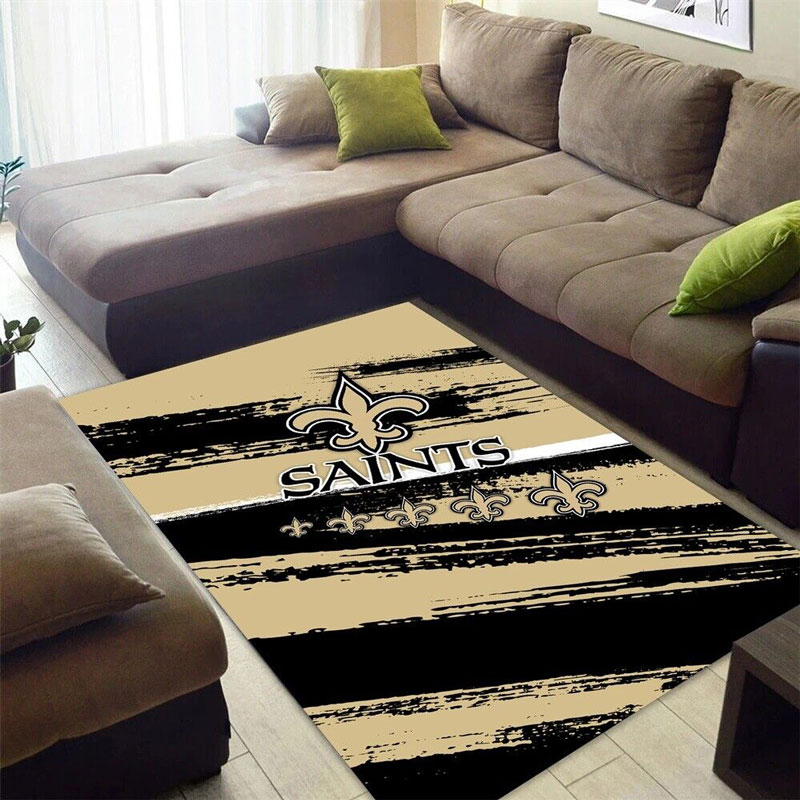 New Orleans Saints Rug NFL Area Rug Kitchen Rug Indoor Outdoor Rug Rectangle Carpet
