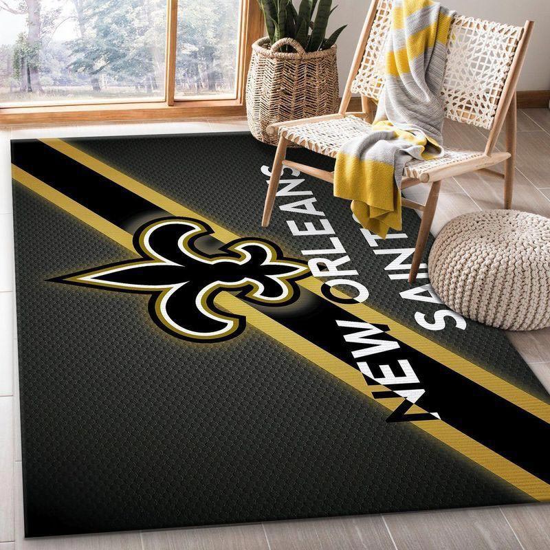 New Orleans Saints Rug NFL Area Rug Bedroom Area Rug Indoor Rug Rectangle Carpet