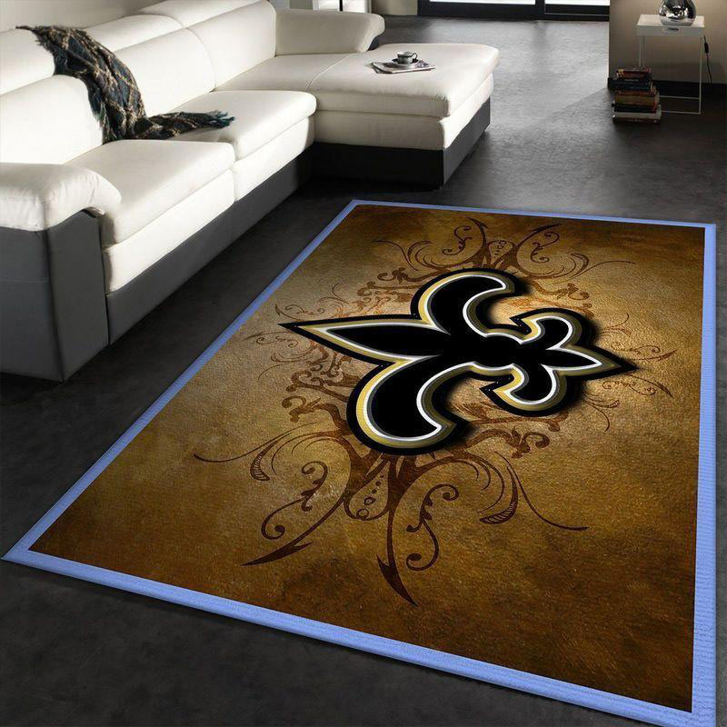 New Orleans Saints Area Rug NFL Area Rug Living Room Area Rug Outdoor Rug Rectangle Carpet