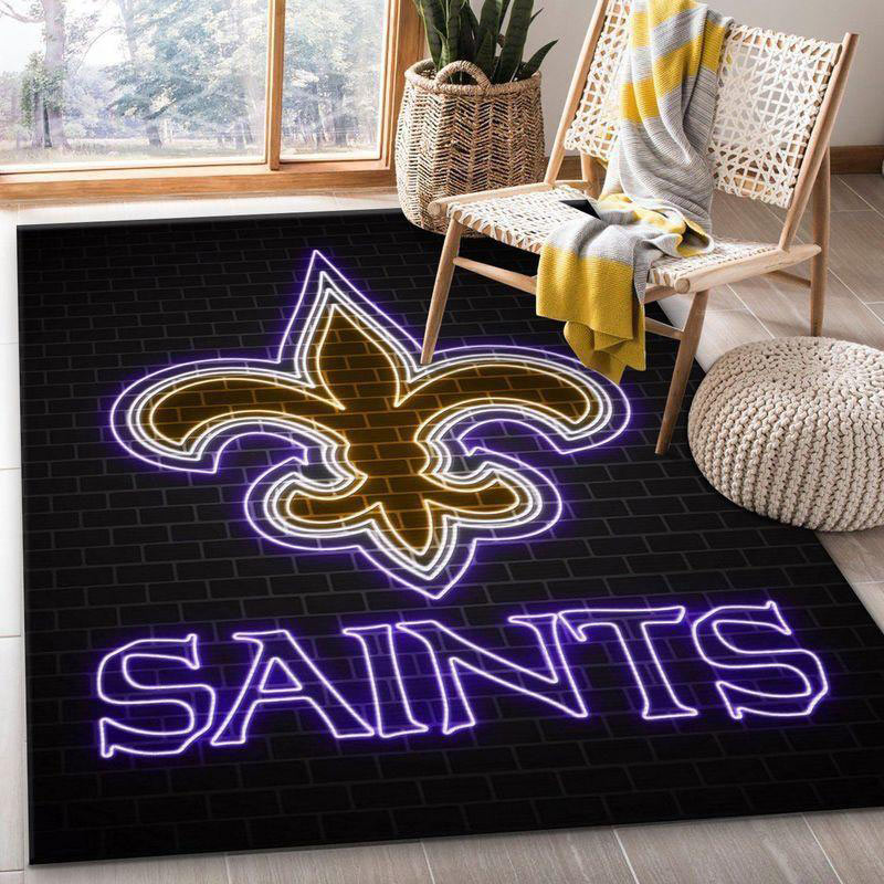 New Orleans Saints Area Rug NFL Area Rug Living Room Rug Indoor Outdoor Rug Rectangle Carpet