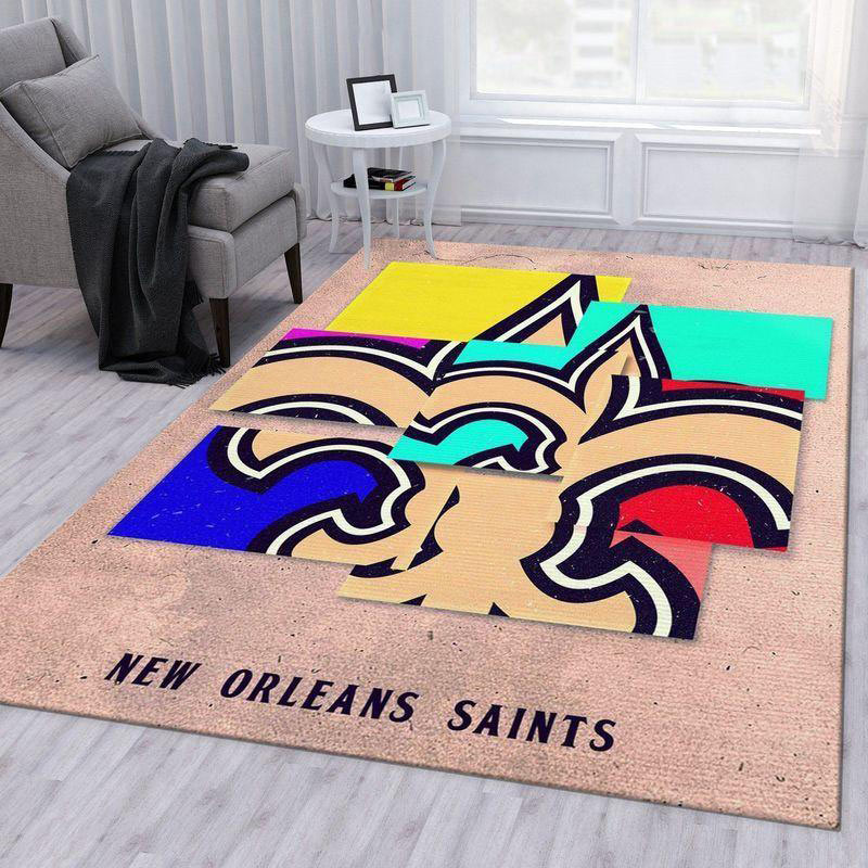 New Orleans Saints Area Rug NFL Area Rug Bathroom Rugs Indoor Rug Rectangle Carpet