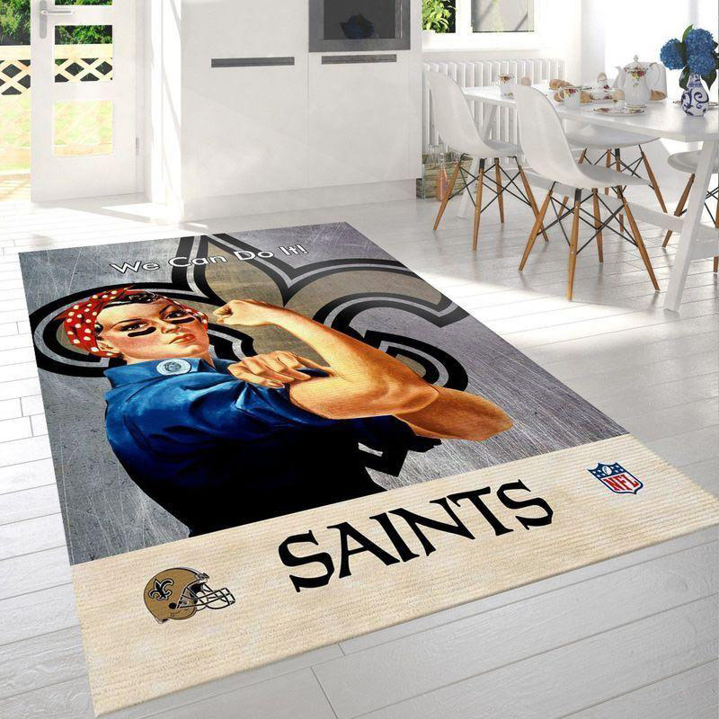 New Orleans Saints Rug NFL Area Rug Bathroom Rug Indoor Outdoor Rug Rectangle Carpet