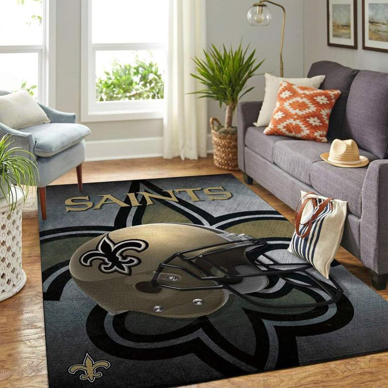 New Orleans Saints Rug NFL Area Rug Dining Room Rug Outdoor Rug Rectangle Carpet