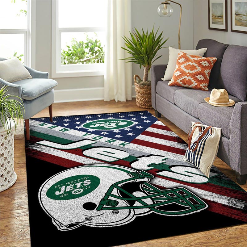 New York Jets Area Rug NFL Area Rug Dining Room Rug Indoor Rug Rectangle Carpet
