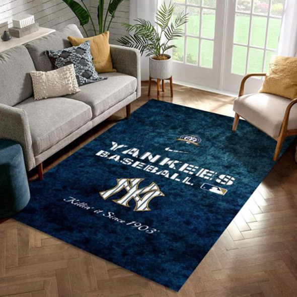 New York Yankees Rug MLB Area Rug Bedroom Rug Outdoor Rug Rectangle Carpet