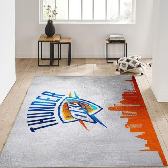 Oklahoma City Thunder Area Rug NBA Area Rug Bedroom Area Rug Outdoor Rugs Rectangle Carpet