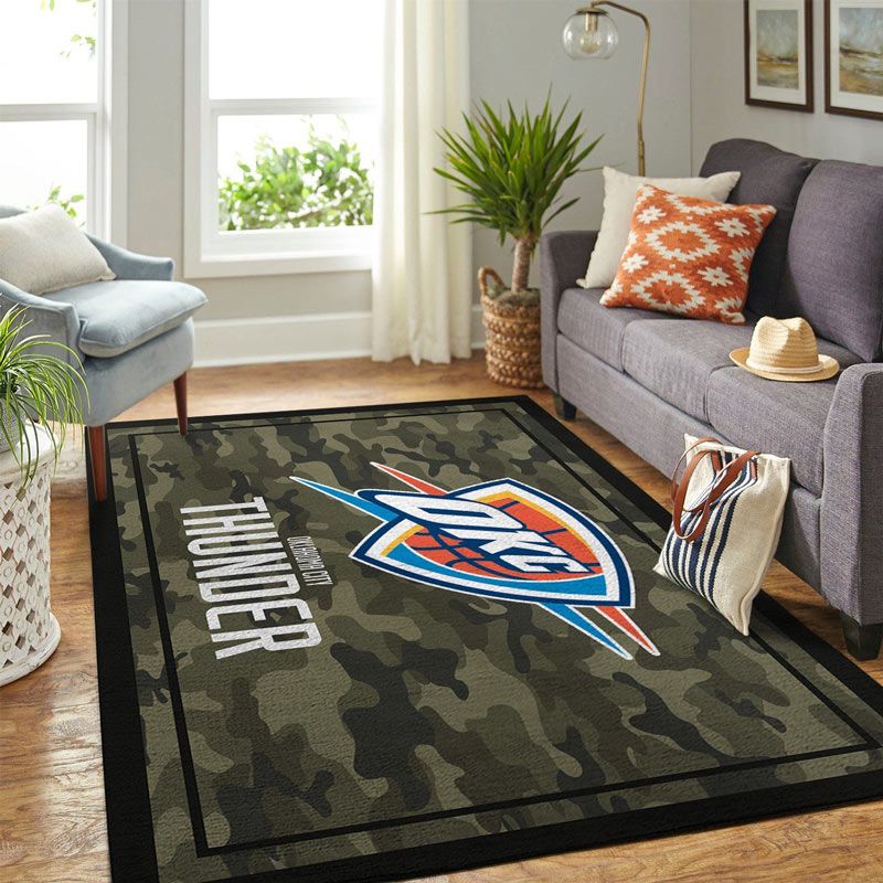 Oklahoma City Thunder Area Rug NBA Area Rug Bedroom Area Rug Outdoor Rugs Rectangle Carpet
