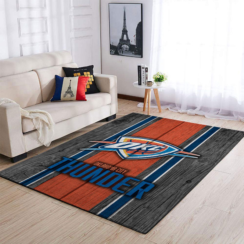 Oklahoma City Thunder Rug NBA Area Rug Bedroom Area Rug Indoor Rugs Rectangle Carpet