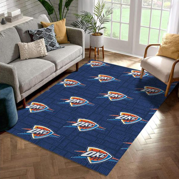 Oklahoma City Thunder Area Rug NBA Area Rug Living Room Area Rug Outdoor Rugs Rectangle Carpet