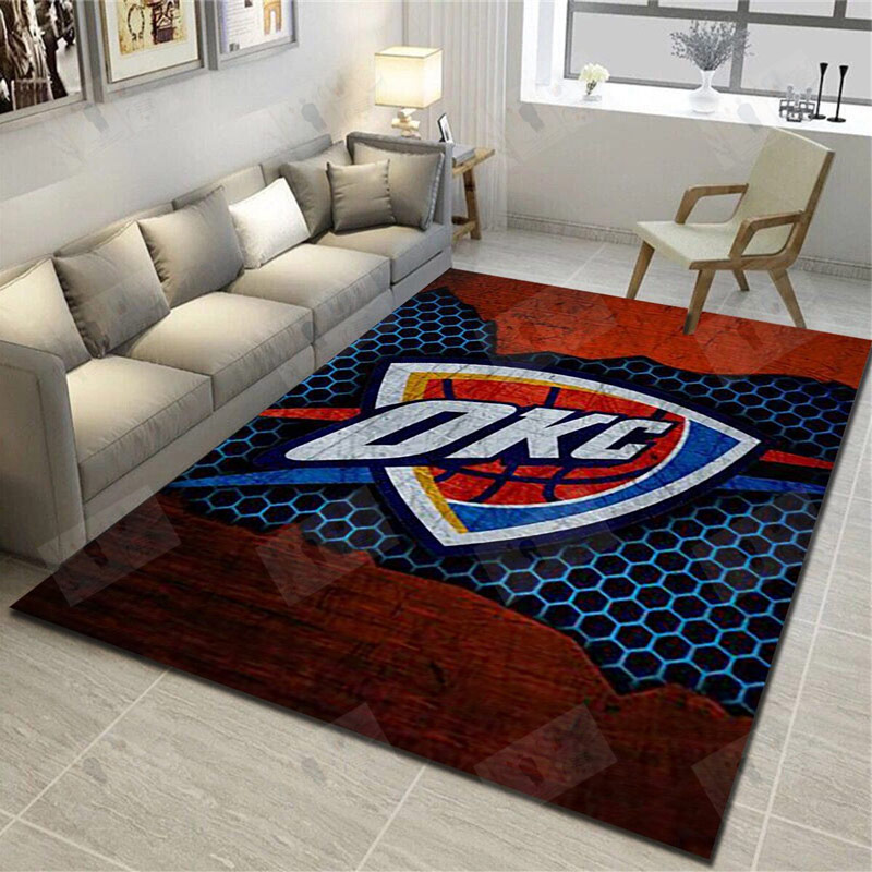 Oklahoma City Thunder Area Rug NBA Area Rug Living Room Rug Indoor Outdoor Rugs Rectangle Carpet