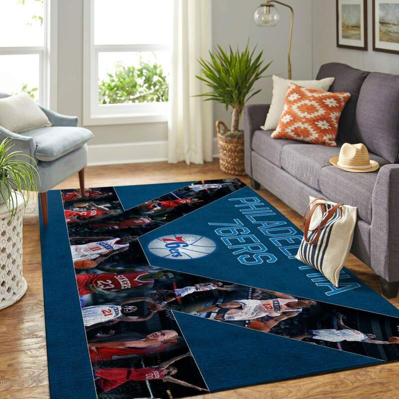 Philadelphia 76ers Area Rug NBA Area Rug Dining Room Rug Outdoor Rug Rectangle Carpet