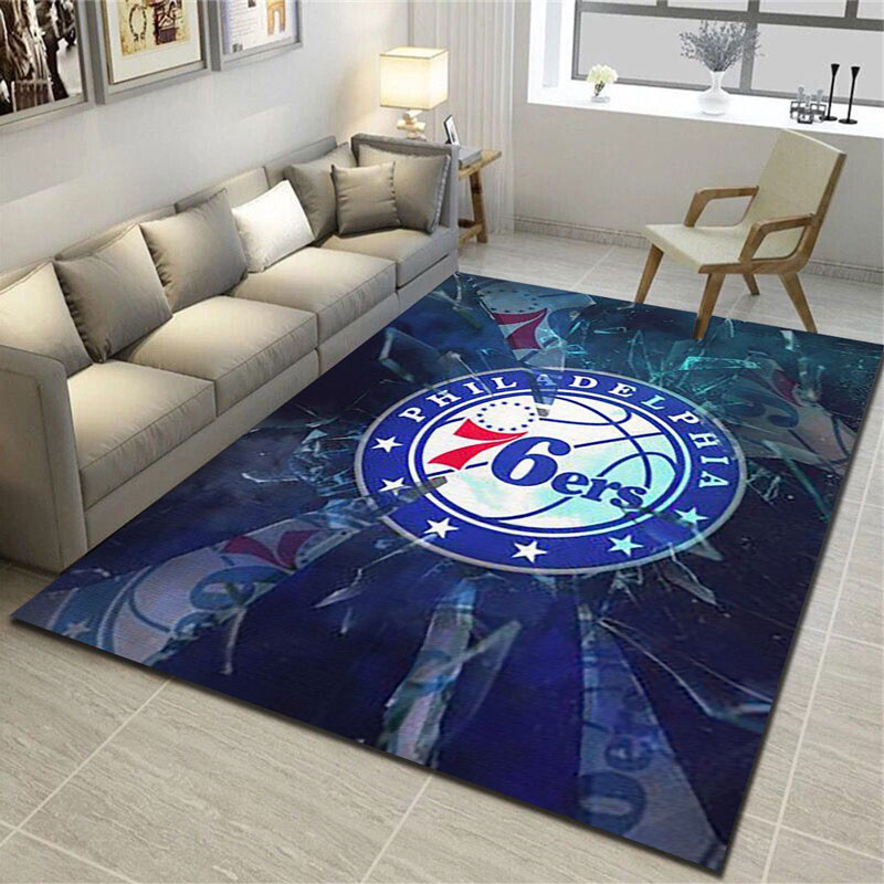 Philadelphia 76ers Area Rug NBA Area Rug Kitchen Rug Outdoor Rugs Rectangle Carpet
