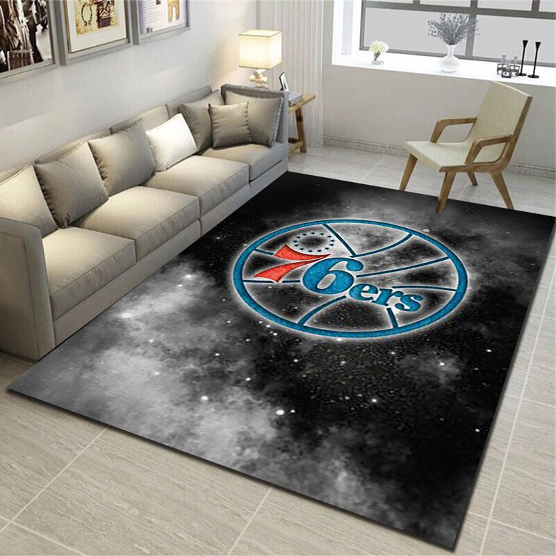 Philadelphia 76ers Rug NBA Area Rug Bedroom Rug Indoor Outdoor Rug Rectangle Carpet