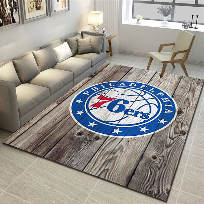 Philadelphia 76ers Area Rug NBA Area Rug Bathroom Rug Indoor Outdoor Rugs Rectangle Carpet