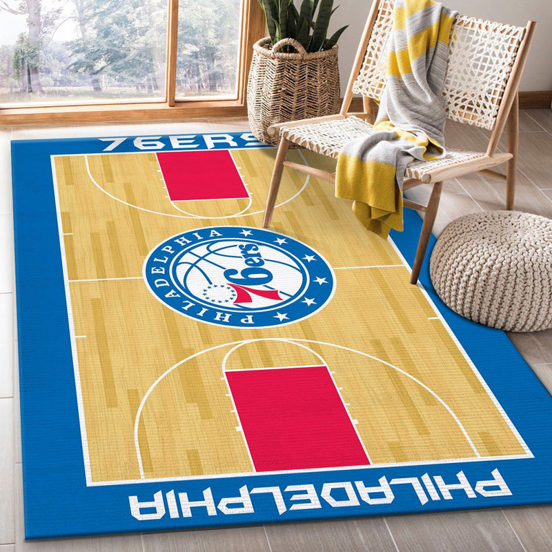 Philadelphia 76ers Rug NBA Area Rug Bathroom Rugs Outdoor Rug Rectangle Carpet