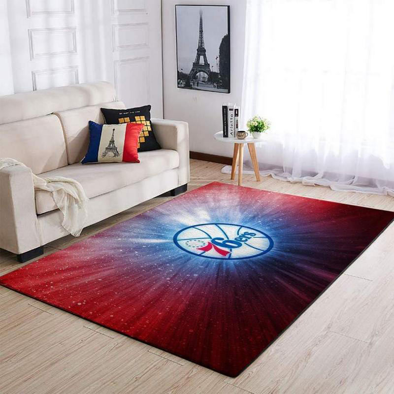 Philadelphia 76ers Rug NBA Area Rug Living Room Rug Indoor Outdoor Rugs Rectangle Carpet