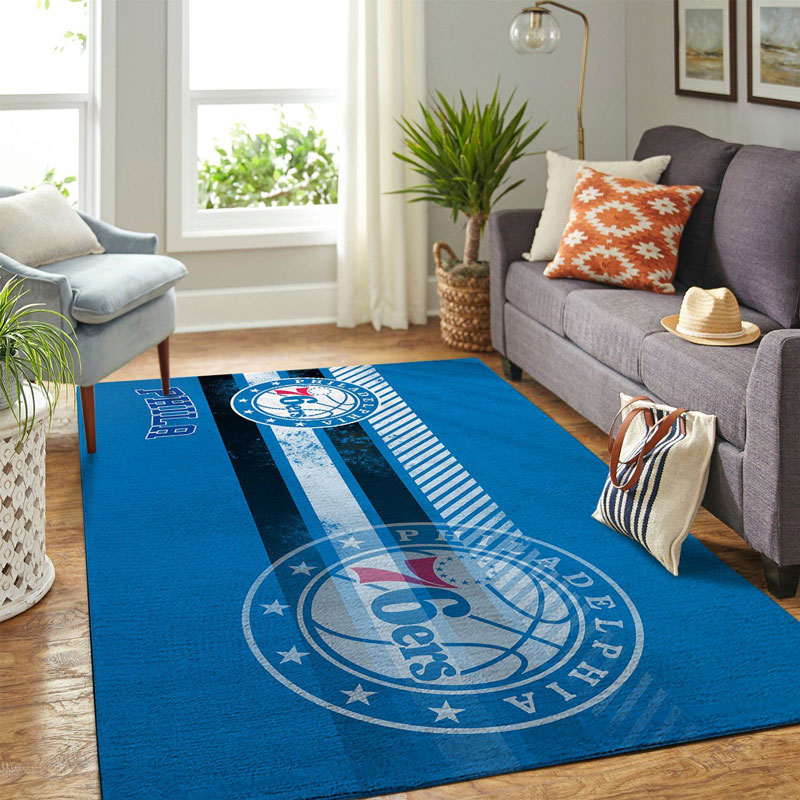Philadelphia 76ers Area Rug NBA Area Rug Bedroom Area Rug Outdoor Rug Rectangle Carpet